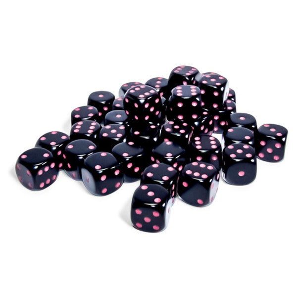 d6Cube 12mm Opaque Black with Pink (36)