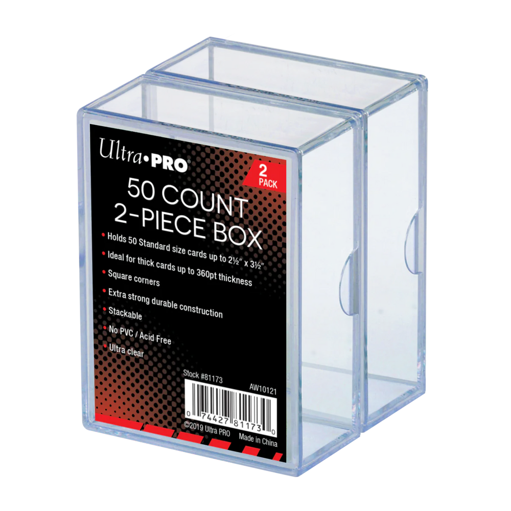 2-Piece 50-Count Clear Card Boxes (2ct)