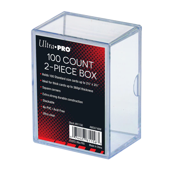 2-Piece 100-Count Clear Card Storage Box