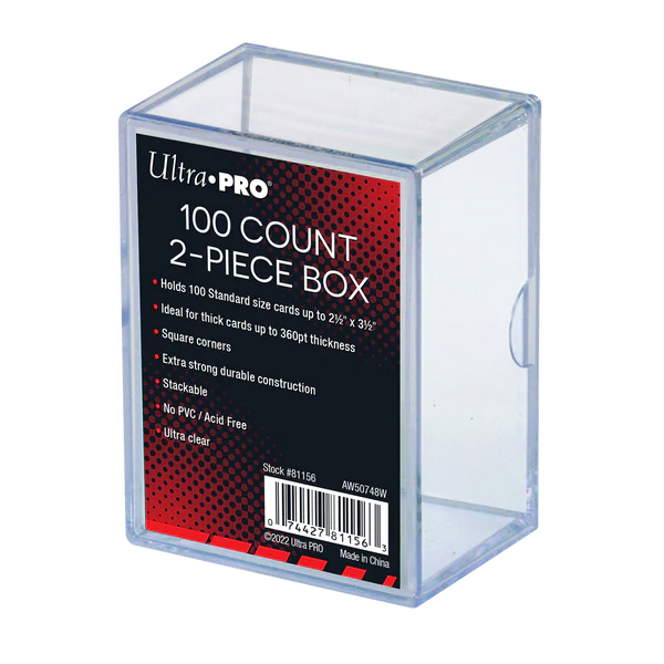 2-Piece 100-Count Clear Card Storage Box