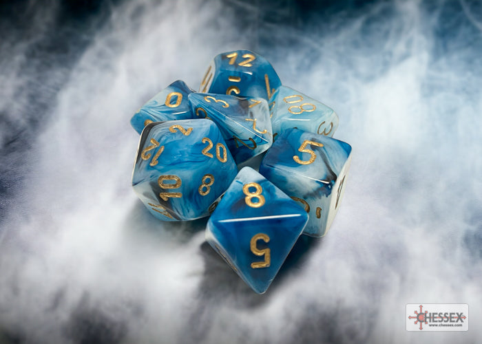 Phantom Teal/Gold Polyhedral 7-Die Set