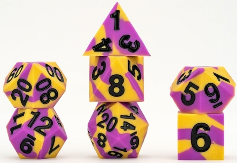 Sharp Edge Silicone Rubber Dice Set: Intersex Pride