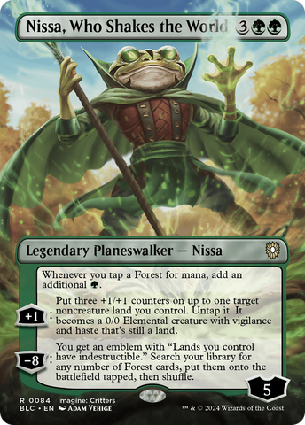 Nissa, Who Shakes the World (Borderless) [Bloomburrow Commander]