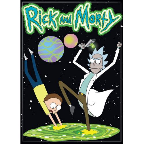 Rick and Morty on Green Magnet