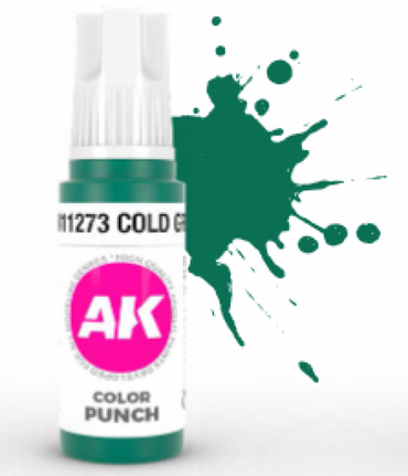 AK-Interactive: (3rd Gen) Acrylics - Color Punch Cold Green (17mL)
