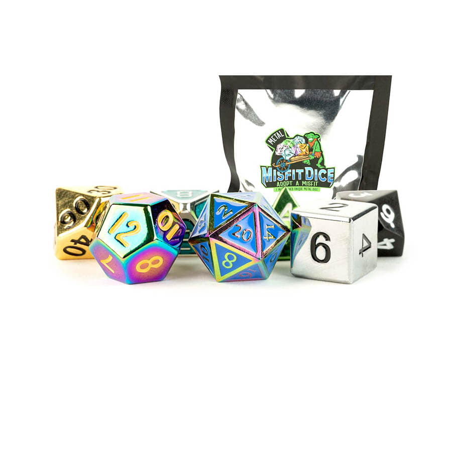 MYSTERY MISFIT METAL POLYHEDRAL DICE SET
