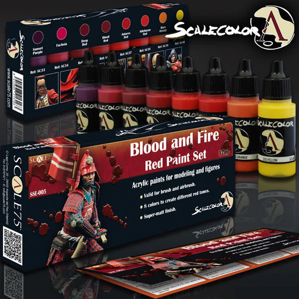 Scale Color Range: Paint Set - BLOOD And FIRE (8 Bottles 17 ML)