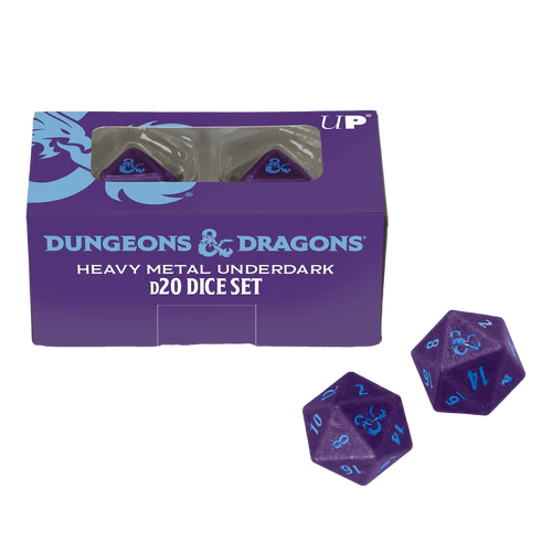 The Shattered Obelisk Underdark Heavy Metal D20 Dice Set (2ct)