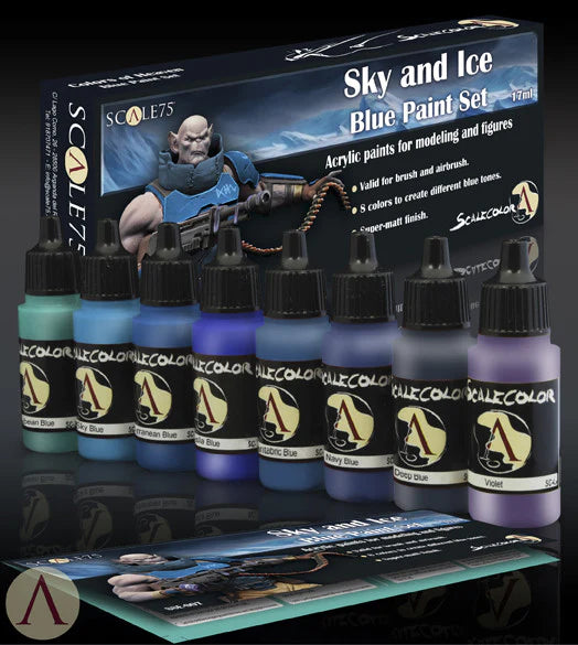 Scale Color Range: Paint Set - SKY And ICE (8 Bottles 17 ML)