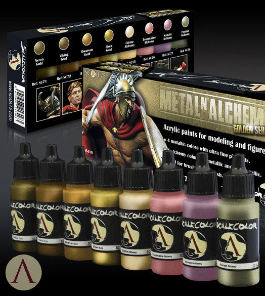 Scale Color Range: Paint Set - METAL'N ALCHEMY GOLDEN SERIES (8 Bottles 17 ML)