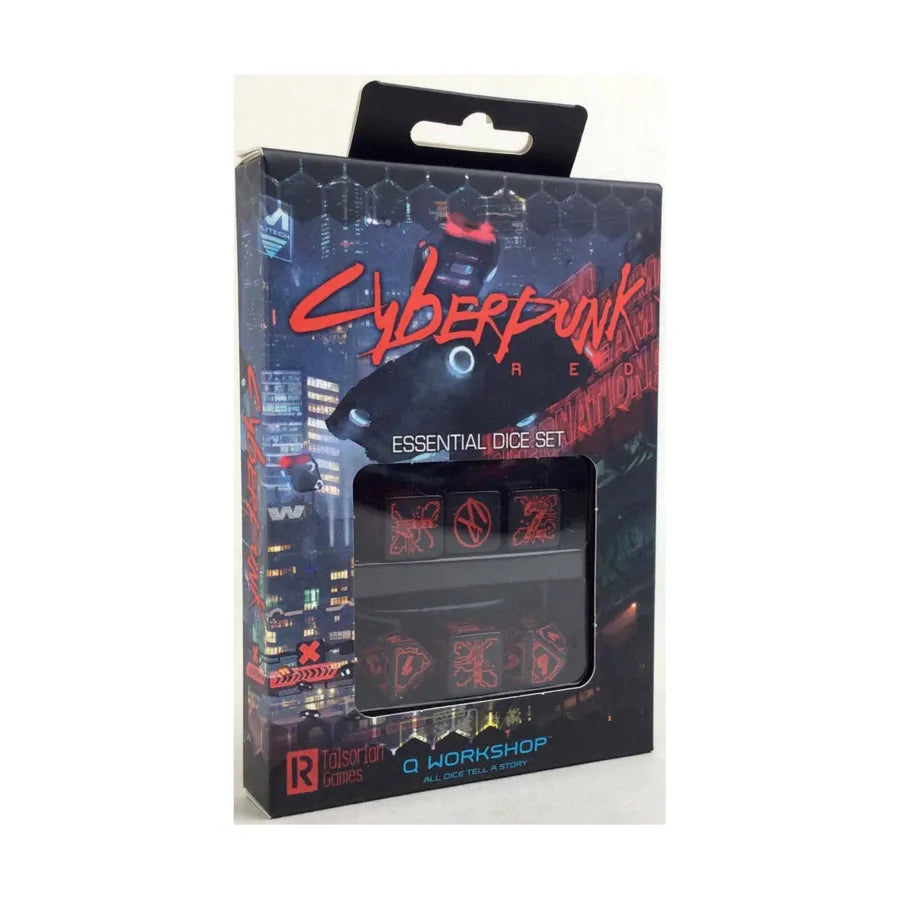 Cyberpunk Red - Essential Dice Set - Black w/Red