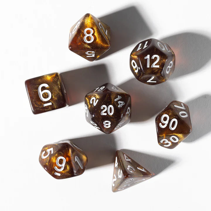 Unearthed Treasure Topaz 7-Piece Polyhedral RPG Dice Set