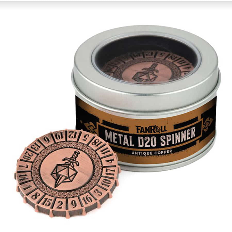 METAL D20 SPINNER: ANTIQUE COPPER