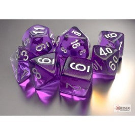 Chessex Translucent Mini 7 Die Set Purple/White