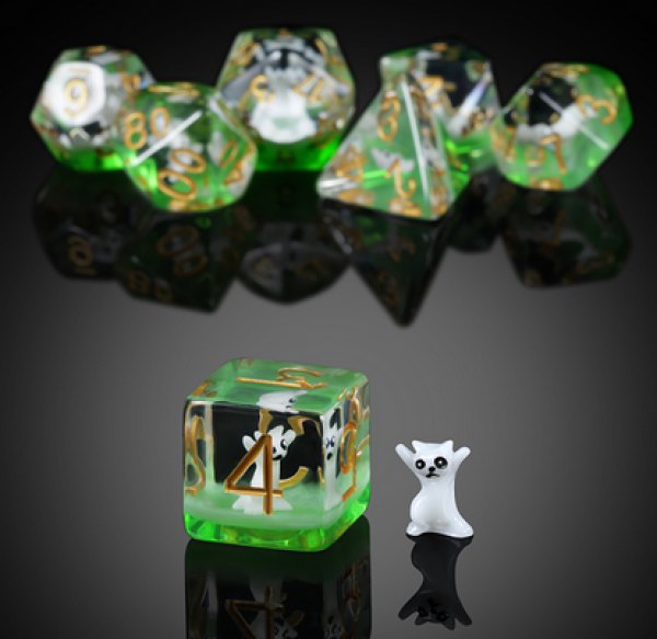 Dice Habit Resin Dice Set: Rave Kitty (7pcs)