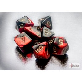 Chessex Gemini Mini 7 Die Set Black Red/Gold