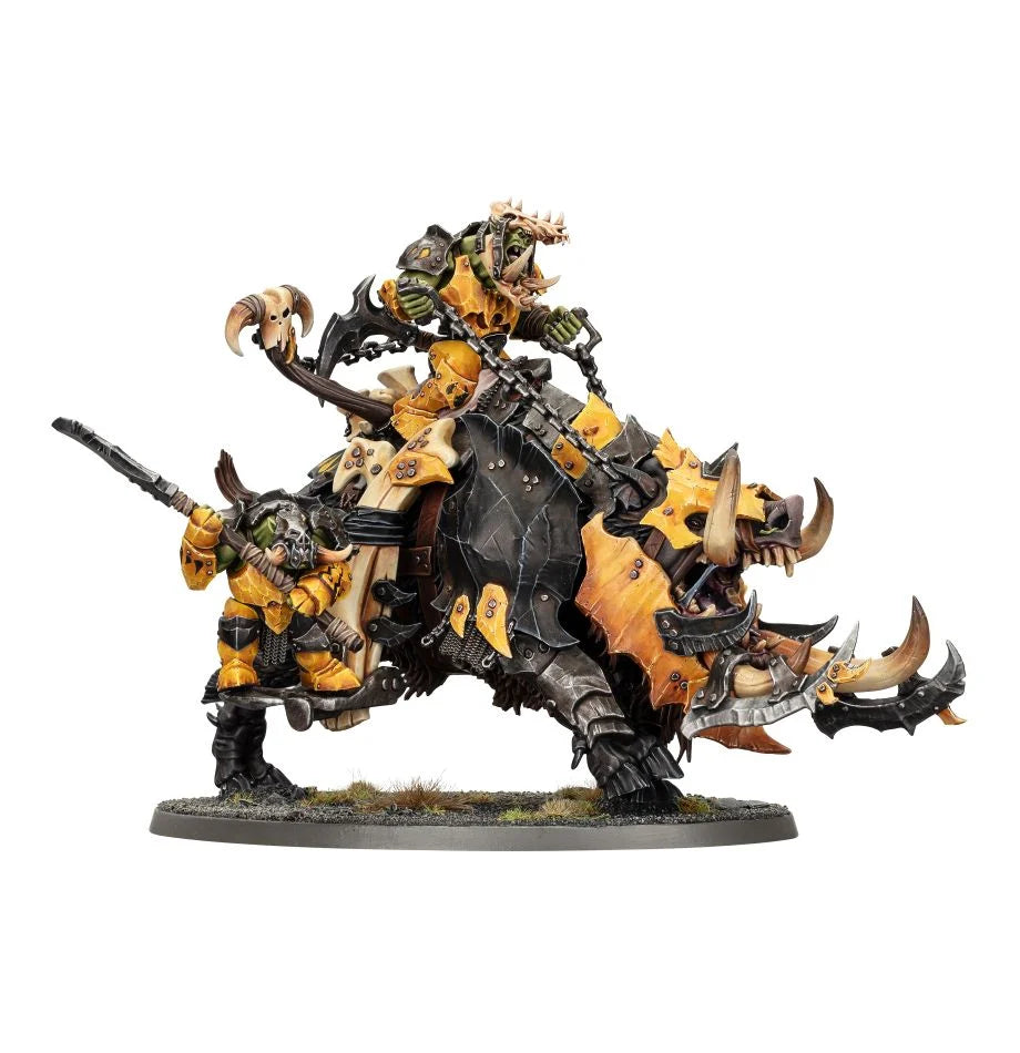 Age of Sigmar Orruk Warclans: Tuskboss on Maw-Grunta