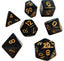 RPG Dice Set (7): Solid Black, Gold Ink