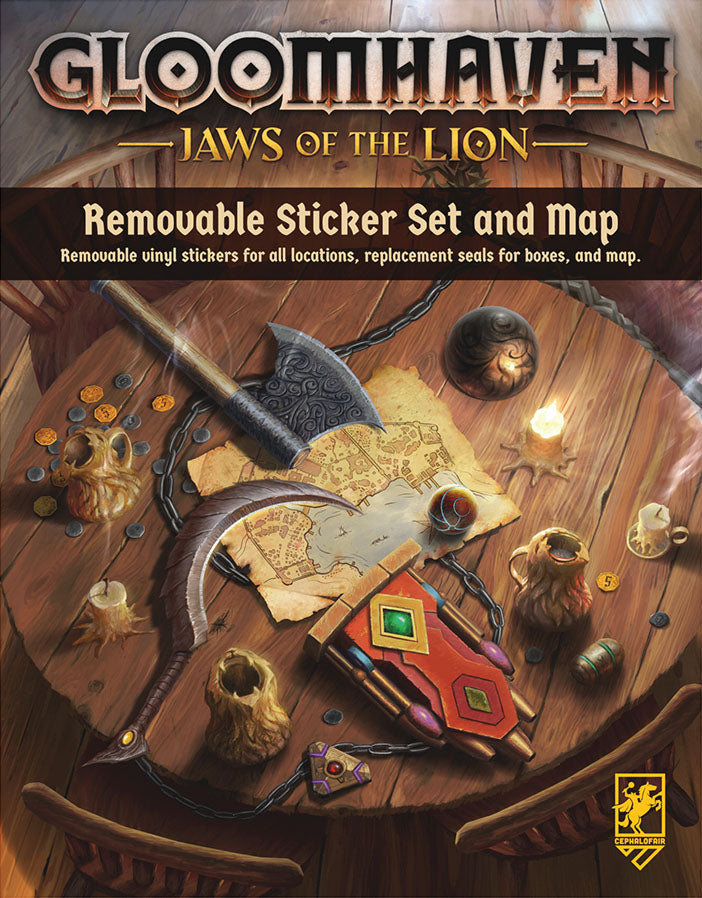 Gloomhaven: Jaws of the Lion Removable Sticker Set & Map