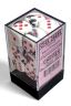Gemini: 16mm d6 Black-White/pink Dice Block (12 dice)