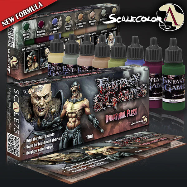 Fantasy & Games: Paint Set - UNNATURAL FLESH (8 Bottles 17 ML)