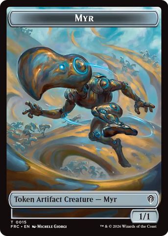 Angel // Myr Double-Sided Token [Reality Fracture Commander Tokens]