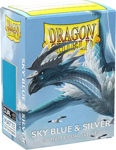 Dragon Shield Sleeves Matte Dual Sky Blue & Silver