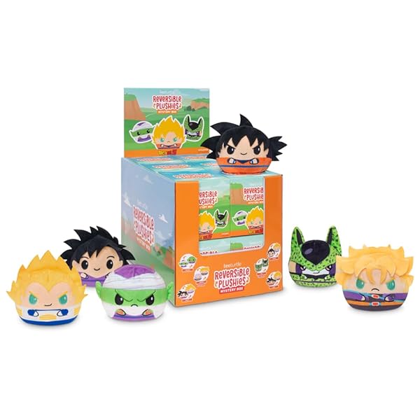 TeeTurtle Dragon Ball Z Series Reversible Plushie Mystery Box - 3-Inch Mini Two-Sided Blind Box Anime Plush