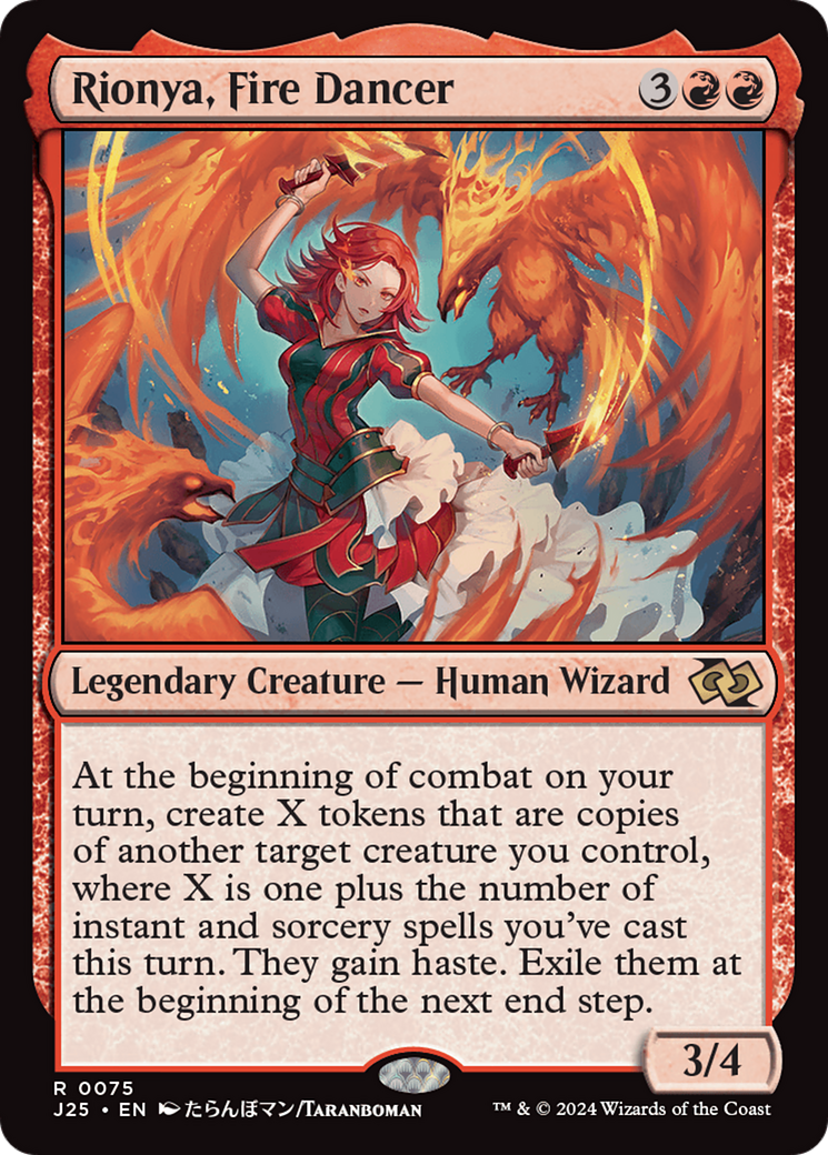 mtg foundations jumpstart anime cards Rionya, Fire Dancer (Anime) [Foundations Jumpstart] Deck:Scrappy Survivors D23 Promo Each Jumpstart Booster from Mtg Unlimited Booster Box