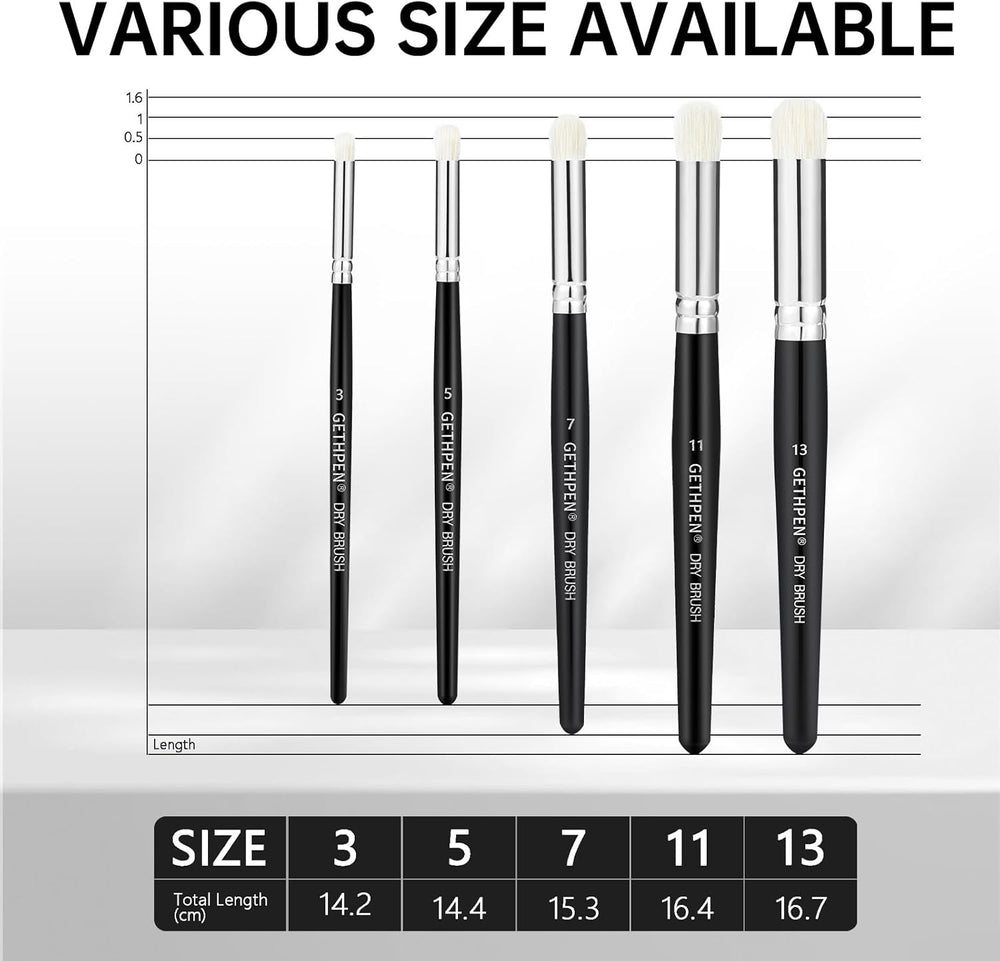 Dry Brush Miniature Painting Drybrush Set - 5 Sizes