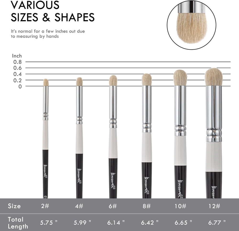 Drybrush Set-Hobby Detail Paint Brush Set, 6 Sizes