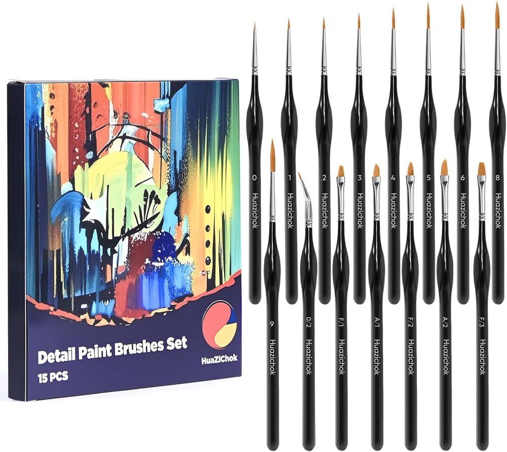Detail Paint Brushes Set 15PCS, Miniature Paint Brushes