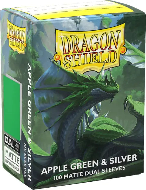Dragon Shield Sleeves Matte Dual Apple Green and silver