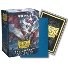 Dragon Shield Sleeves: Standard Matte Dual 25th Anniversary - Blue Silver 100CT