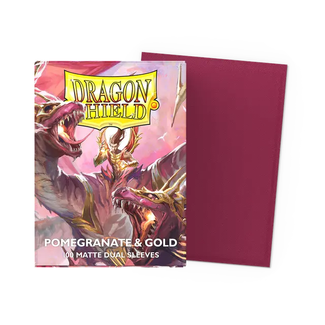 Dragon Shield Sleeves: Standard Dual Matte - Pomegranate & Gold