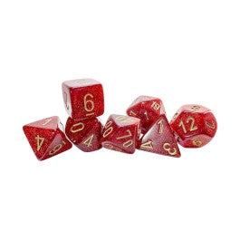 Chessex Mega-Hedral Glitter Ruby/Gold 7-Piece Set