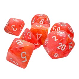 Chessex Mega-Hedral Festive Dahlia/White 7-Piece Set