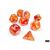 Chessex Lab Dice 9 Nebula Molten/White 7-Die Set Set