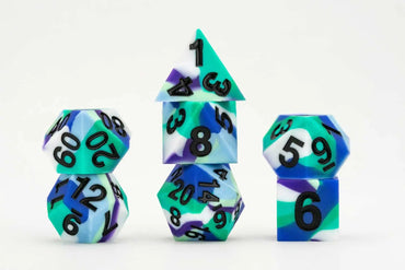 Sharp Edge Silicone Rubber Dice Set: Gay Men Pride