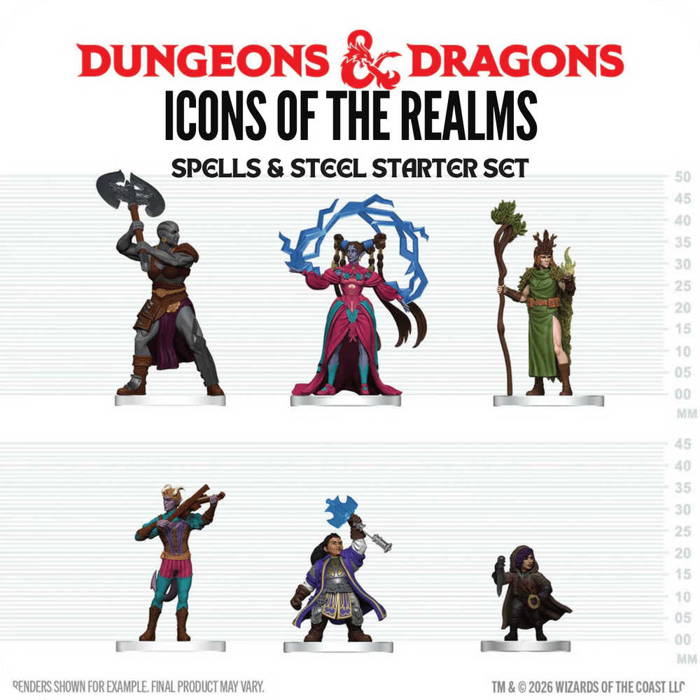 Dungeons & Dragons: Icons of the Realms Miniatures - Player's Handbook - Spells & Steel Starter Set (Pre-painted)