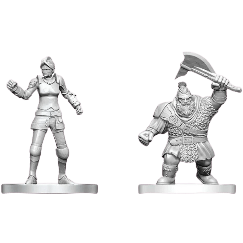 Dungeons & Dragons: Nolzur's Marvelous Miniatures - Cultist of Bane & Dwarf Zhentilar Soldier (Unpainted)