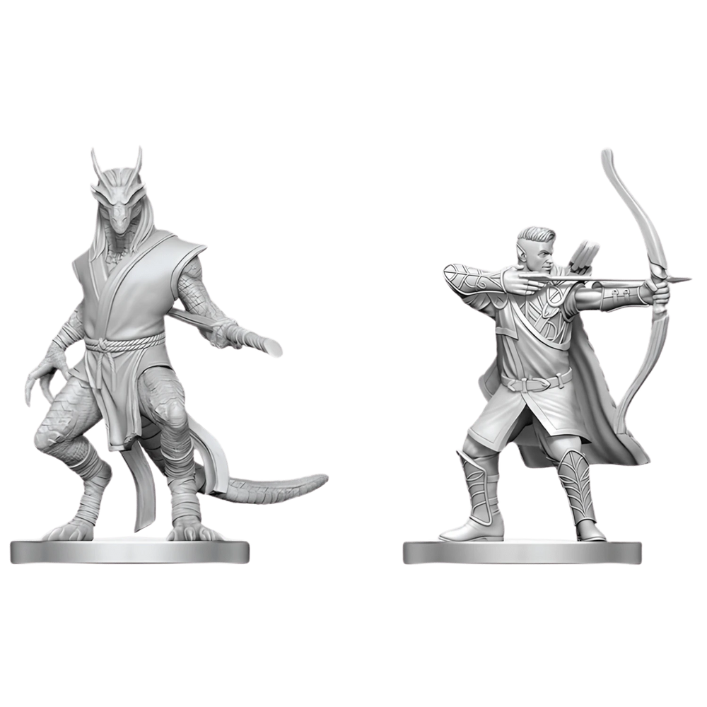 Dungeons & Dragons: Nolzur's Marvelous Miniatures - Elf Ranger & Dragonborn Monk (Unpainted)
