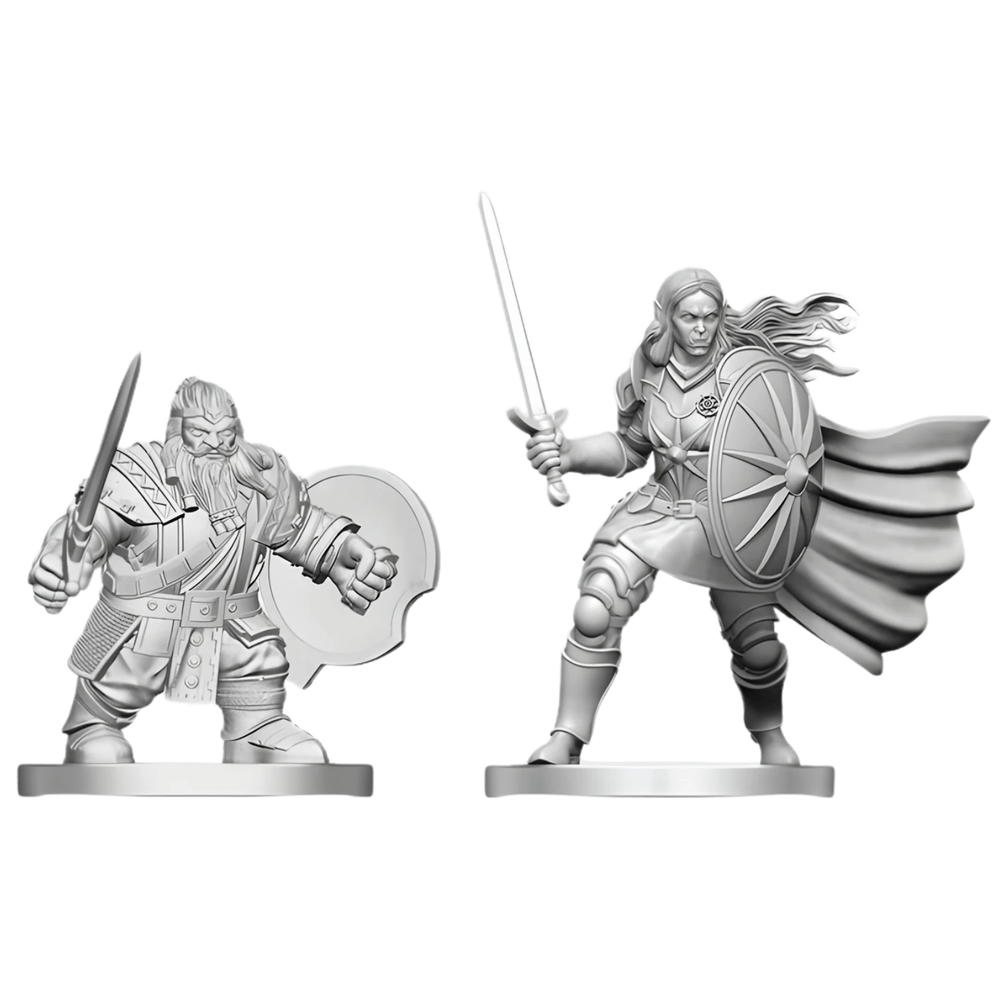 Dungeons & Dragons: Nolzur's Marvelous Miniatures - Dwarf Fighter & Orc Paladin (Unpainted)