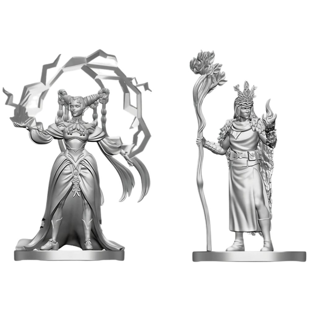 Dungeons & Dragons: Nolzur's Marvelous Miniatures - Human Druid & Elf Sorcerer (Unpainted)