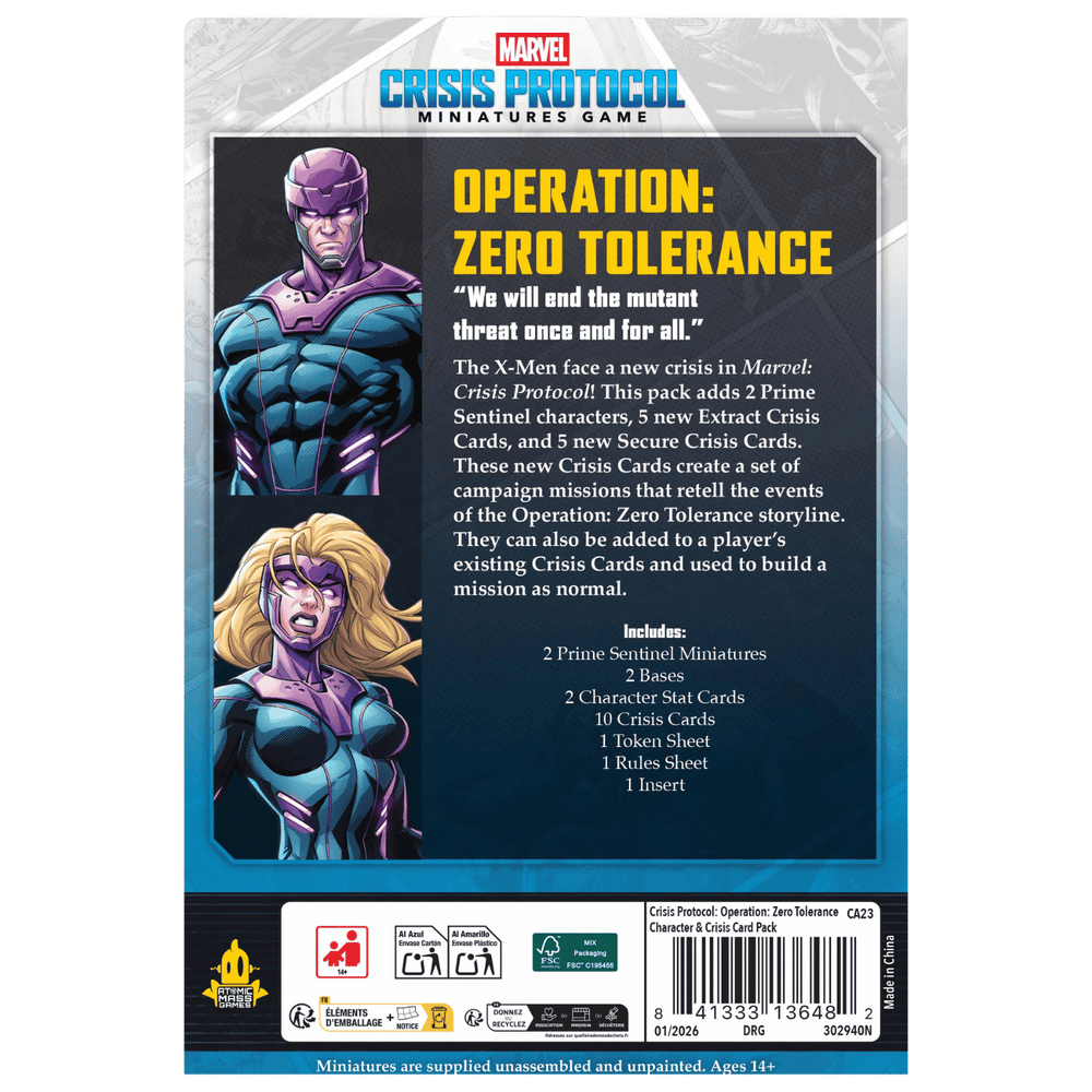 Marvel: Crisis Protocol - Operation - Zero Tolerance Character & Crisis Card Pack