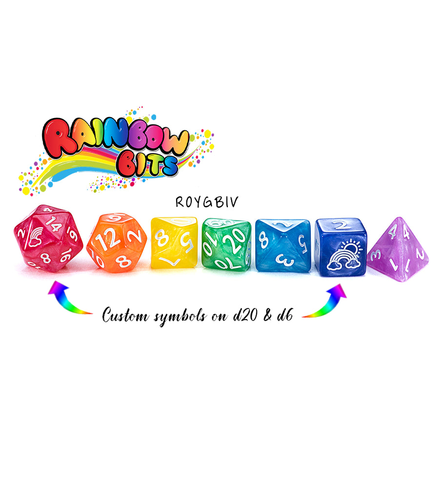 Rainbow Bits (ROYGBIV) 12mm Mighty Tiny Dice