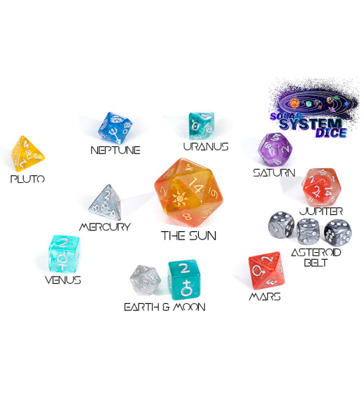 Solar System Dice” Specialty 14-Die Dice Set