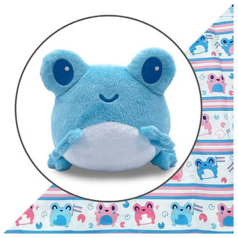 TeeTurtle: Plushie Tote: Blue Frog/Transgender Pride