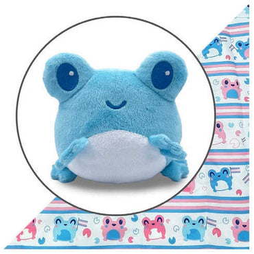 TeeTurtle: Plushie Tote: Blue Frog/Transgender Pride