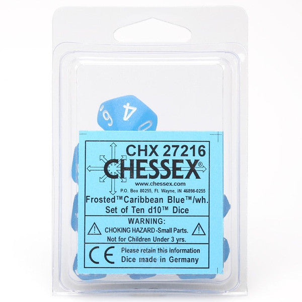 d10 Clamshell Frosted Caribbean Blue with White (10)